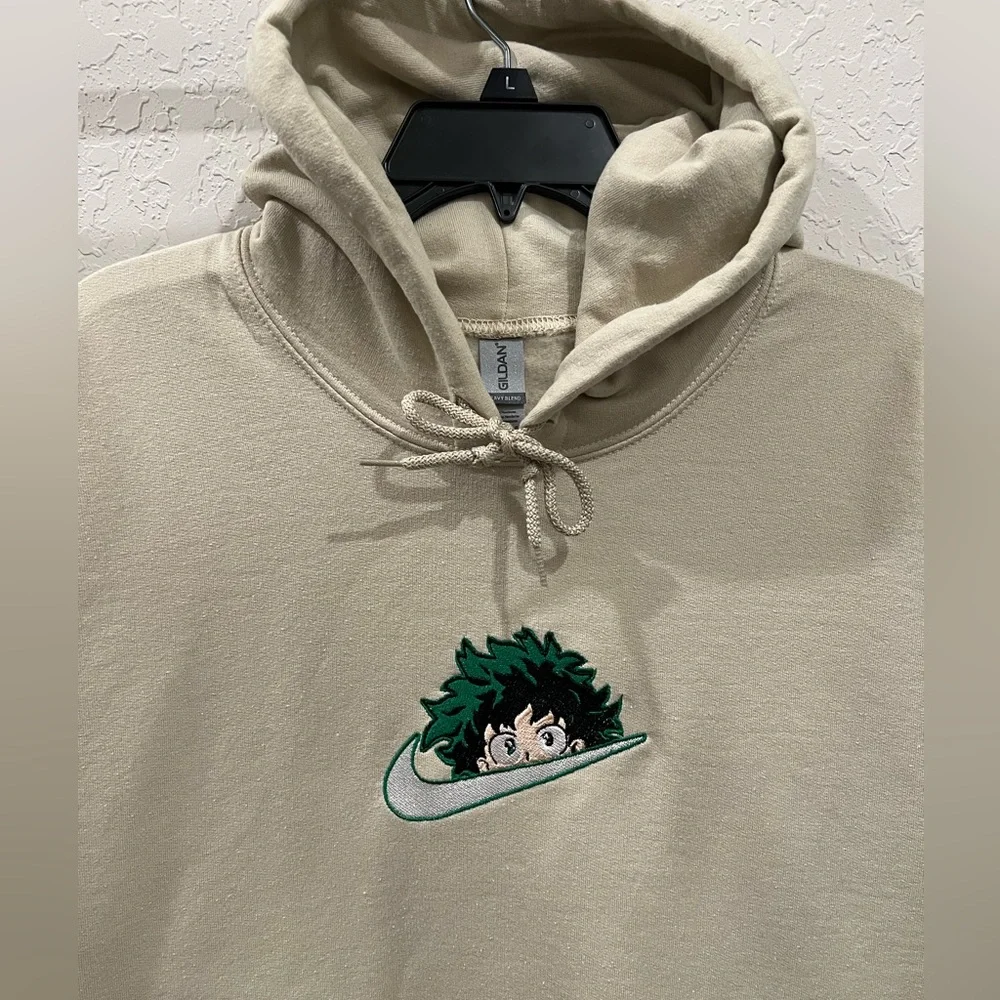 Deku check Cream Hoodie anime my hero academia izuku midoriya - Picture 3 of 6